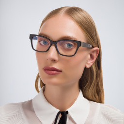 Shop SAINT LAURENT Wide Cat-Eye Eyeglasses in Black online.