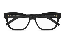 Shop SAINT LAURENT Wide Cat-Eye Eyeglasses in Black online.