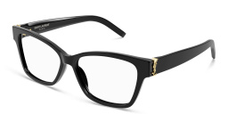 Shop SAINT LAURENT Wide Cat-Eye Eyeglasses in Black online.