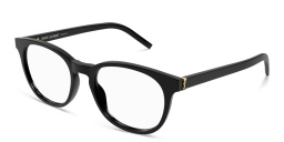 Shop SAINT LAURENT Round Eyeglasses in Black online.