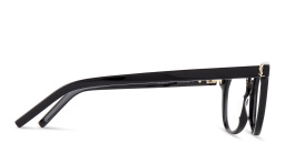 Shop SAINT LAURENT Round Eyeglasses in Black online.