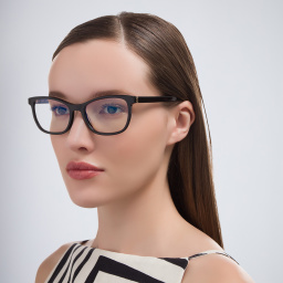 Shop SAINT LAURENT Cat-Eye Eyeglasses in Black online.