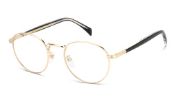 Shop DAVID BECKHAM Panthos Eyeglasses in Gold Black online.