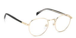 Shop DAVID BECKHAM Panthos Eyeglasses in Gold Black online.