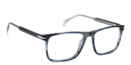 تسوق نظارات طبية مستطيلة ديفيد بيكهام بلون أزرق مخطط أونلاين.