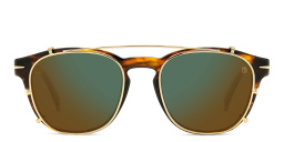 Shop DAVID BECKHAM Timeless Icons Square Eyeglasses in Red Havana online.