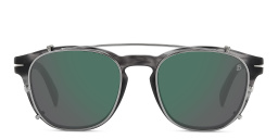 Shop DAVID BECKHAM Timeless Icons Square Eyeglasses in Grey Horn online.