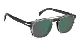 Shop DAVID BECKHAM Timeless Icons Square Eyeglasses in Grey Horn online.