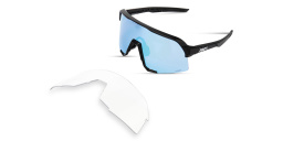 Shop 100 % S3 Half-Rim Irregular Sunglasses in Black online.