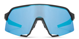 Shop 100 % S3 Half-Rim Irregular Sunglasses in Black online.