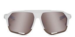 100 % Norvik Unisex Half-Rim Square Sunglasses in White – Product Photo 1