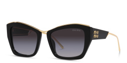 Shop MIU MIU Cat-Eye Sunglasses in Black online.