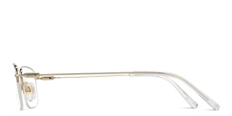 Shop EYE'M Logo Half-Rim Rectangle Eyeglasses in Gold online.