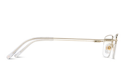 Shop EYE'M Logo Half-Rim Rectangle Eyeglasses in Gold online.