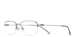 Shop EYE'M Logo Half-Rim Rectangle Eyeglasses in Gunmetal online.