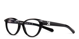 Shop OFF WHITE Style 26 Unisex Cat-Eye Eyeglasses in Shiny Black online.