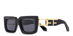 Shop OFF WHITE Boston Unisex Rectangle Sunglasses in Black online.
