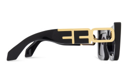 Shop OFF WHITE Boston Unisex Rectangle Sunglasses in Black online.