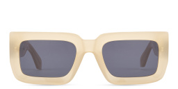 Shop OFF WHITE Boston Unisex Rectangle Sunglasses in Beige online.