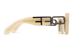 Shop OFF WHITE Boston Unisex Rectangle Sunglasses in Beige online.
