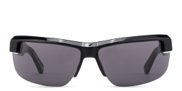Shop OFF WHITE Toledo Unisex Wide Half-Rim Rectangle Sunglasses in Black online.