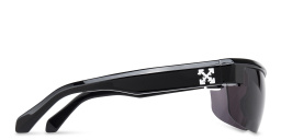 Shop OFF WHITE Toledo Unisex Wide Half-Rim Rectangle Sunglasses in Black online.
