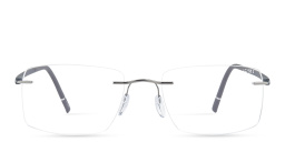 Silhouette Rimless Wide Square Eyeglasses in Grey – Product Photo 1