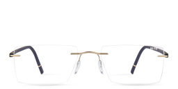 Silhouette Rimless Wide Square Eyeglasses in Gold – Product Photo 1