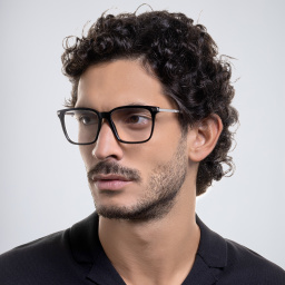 تسوق نظارات طبية مربّعة واسعة بربري بلون أسود أونلاين.