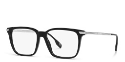 Shop BURBERRY Wide Square Eyeglasses in Black online.