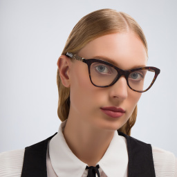 BURBERRY Cat-Eye Eyeglasses in Dark Havana – Product Photo 6