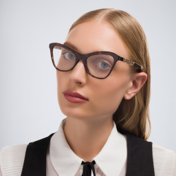 BURBERRY Cat-Eye Eyeglasses in Dark Havana – Product Photo 7