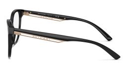 Shop BVLGARI Square Eyeglasses in Rubber Black online.