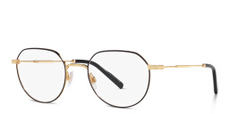 Shop Dolce & Gabbana Panthos Eyeglasses in Gold/Matte Black online.