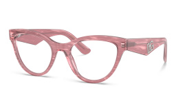 Shop Dolce & Gabbana Butterfly Eyeglasses in Fleur Pink online.