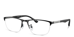 Emporio Armani Half-Rim Pillow Eyeglasses in Matte Black – Product Photo 2