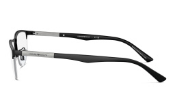 Emporio Armani Half-Rim Pillow Eyeglasses in Matte Black – Product Photo 3