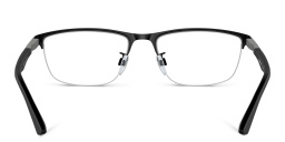 Emporio Armani Half-Rim Pillow Eyeglasses in Matte Black – Product Photo 4