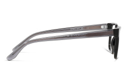 Shop Emporio Armani Wide Rectangle Eyeglasses in Black online.