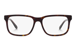 Shop Emporio Armani Wide Rectangle Eyeglasses in Havana online.