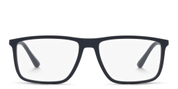 Shop Emporio Armani Wide Rectangle Eyeglasses in Matte Blue online.