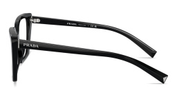 Shop PRADA Logo Signature Square Eyeglasses in Black online.