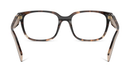 Shop PRADA Rectangle Eyeglasses in Caramel Havana online.