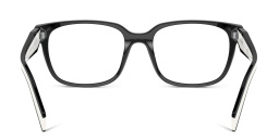 Shop PRADA Rectangle Eyeglasses in Black online.