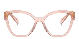 PRADA Cat-Eye Eyeglasses in Transparent Peach – Product Photo 1