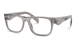 Shop PRADA Catwalk Wide Pillow Eyeglasses in Transparent Dark Grey online.