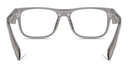 Shop PRADA Catwalk Wide Pillow Eyeglasses in Transparent Dark Grey online.