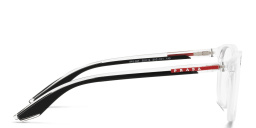 Prada Linea Rossa Wide Pillow Eyeglasses in Crystal – Product Photo 3