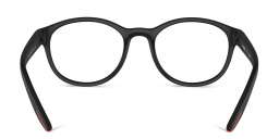 Shop Prada Linea Rossa Panthos Eyeglasses in Black Rubber online.