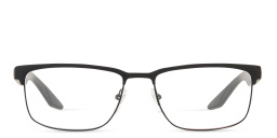 Prada Linea Rossa Wide Rectangle Eyeglasses in Black Rubber – Product Photo 1